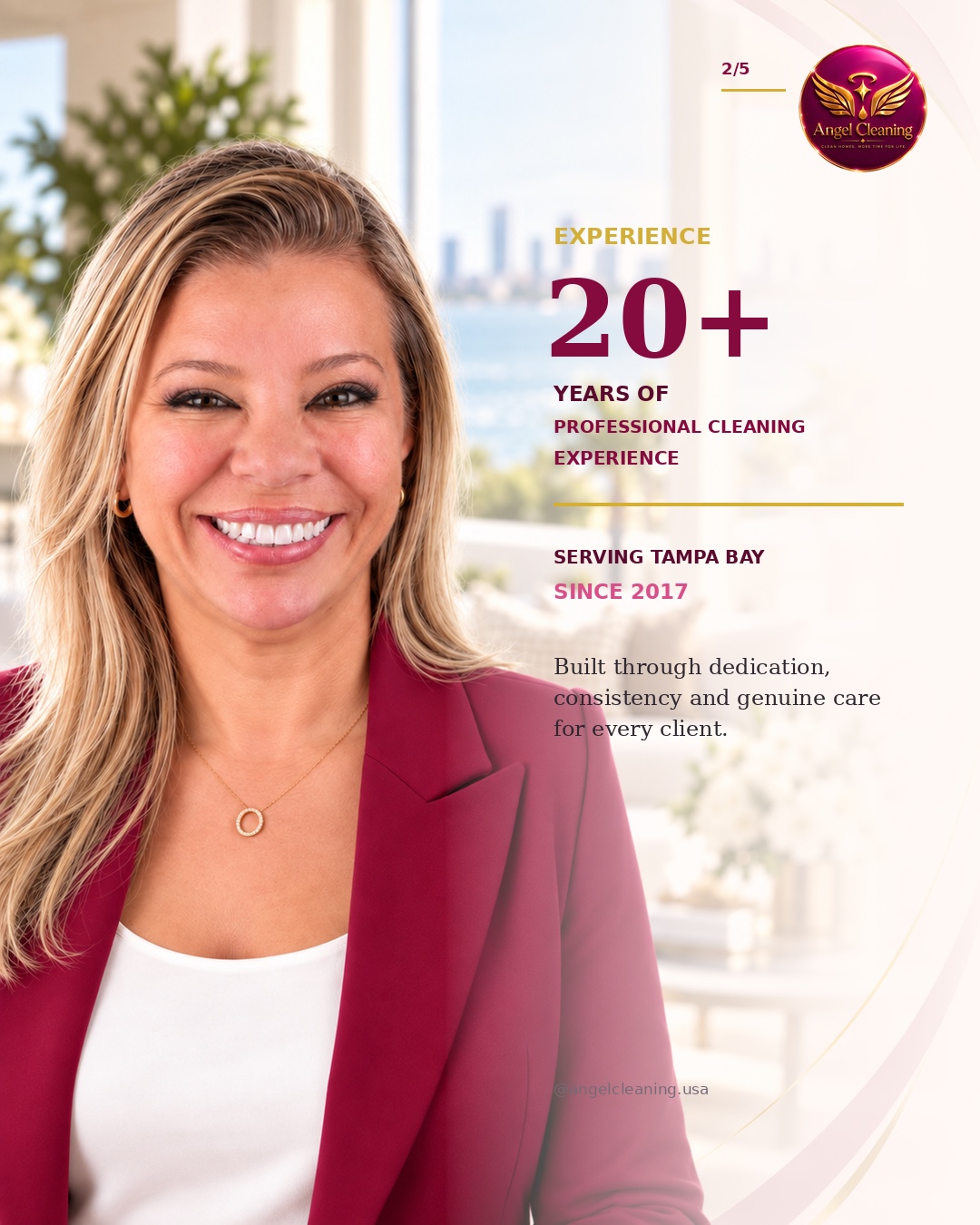 Ana Andreou representing more than 20 years of cleaning experience