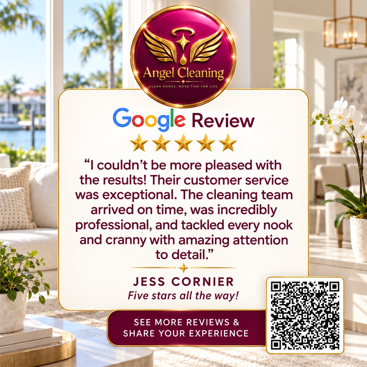 Five-star Google review from Jess Cornier